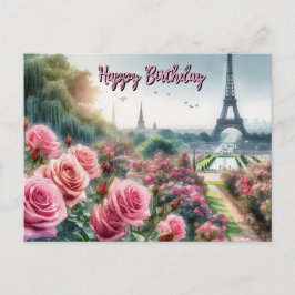Jardín de Rosas de París Tarjeta de Feliz Cumpleañ