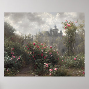 Jardín de rosas del castillo abandonado - arte vin