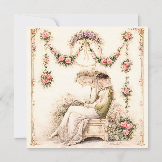 Jardín de Rosas Regencia Leyendo Dama (Anverso)