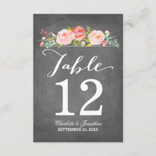 Jardín de Rosas Tarjeta de Número de Mesa