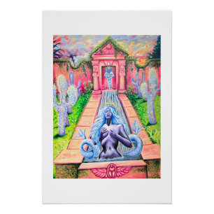 Jardín de sirenas por Nefertara poster de arte