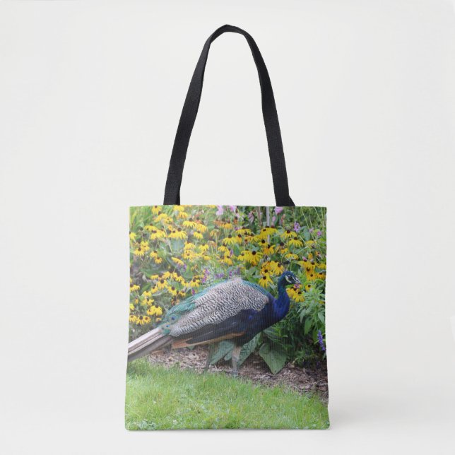 Jardín de verano con bolsa de pavo real (Anverso)
