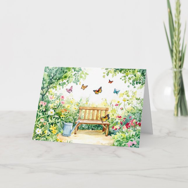 Jardín de verano con mariposas (Anverso)