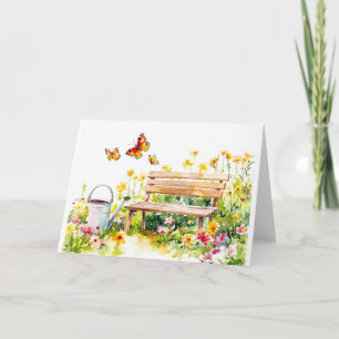 Jardín de verano con mariposas
