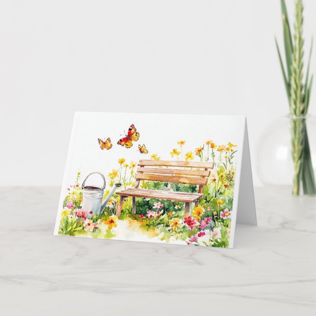 Jardín de verano con mariposas (Anverso)