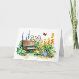 Jardín de verano con mariposas