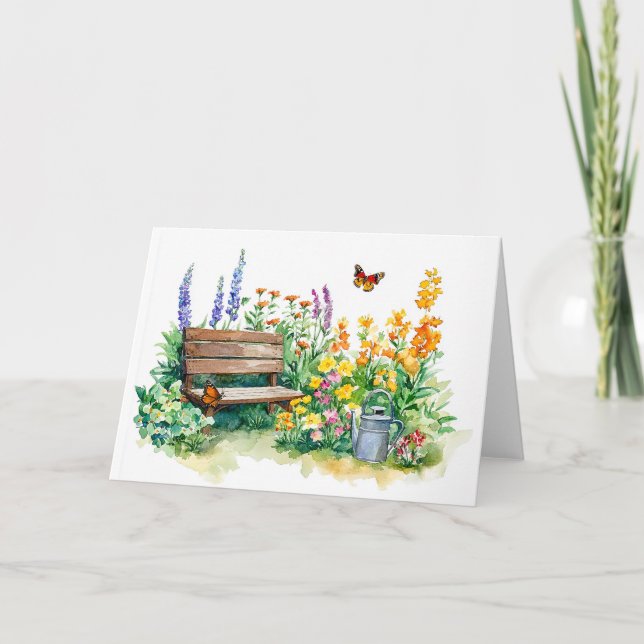 Jardín de verano con mariposas (Anverso)