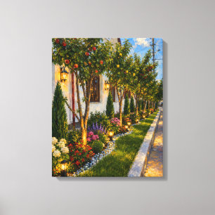 Jardín de Verano en Lienzo de Pintura al Óleo