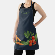 Jardín de Verduras Personalizado Delantal Azul
