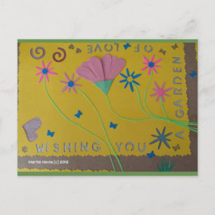 Jardín del Amor Verde   Postal Blue Beach Song™