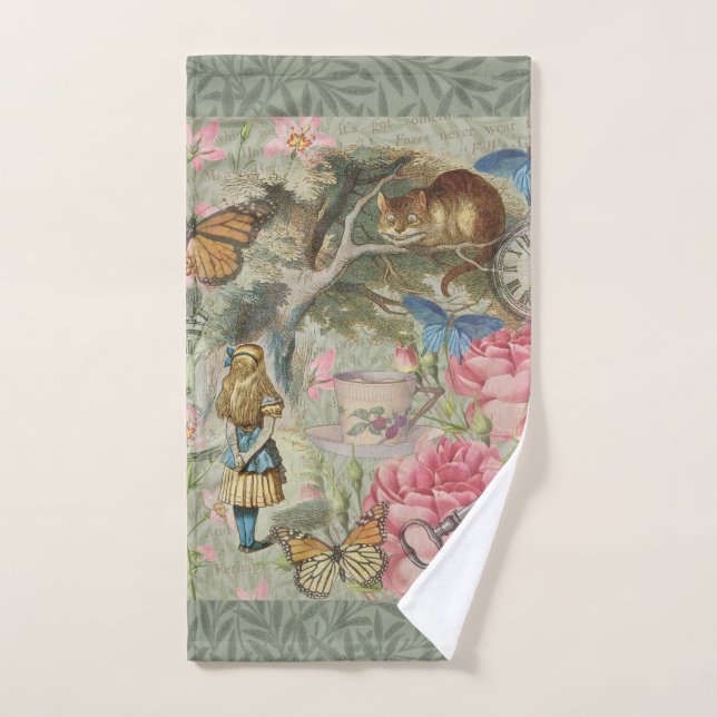 Jardín del árbol de las maravillas del gato Alice  (Toalla de mano)