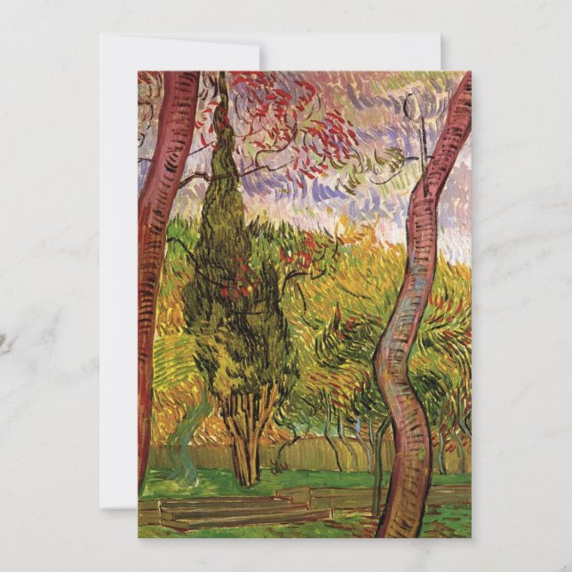 Jardín del Hospital Saint-Paul por Vincent van Gog (Anverso)