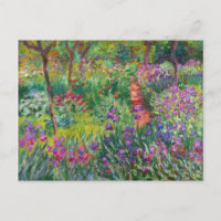 Jardín del iris de Monet en la postal de Giverny