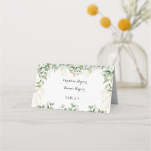 Jardín Dorado: Tarjetas de Lugar de Boda Florales