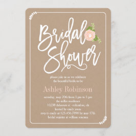 Jardín Ducha Bridal Ducha Invitación Kraft