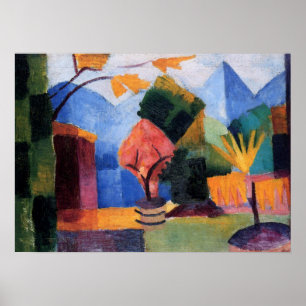 Jardín en el lago Thun por August Macke, arte vint