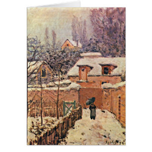 Jardín en Louveciennes, invierno de Alfred Sisley