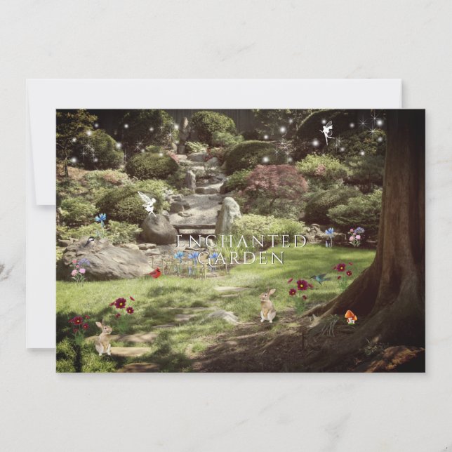 Jardín encantado Dulce Invitación Dieciséis (Anverso)