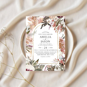 Jardín Encantado Invitación Floral Elegante Boho
