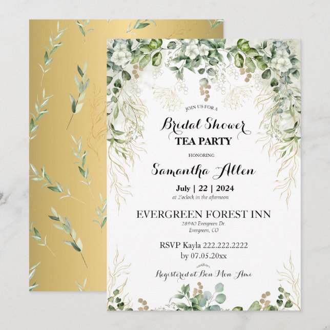 Jardín Encantado: Invitación para Despedida de Sol (Anverso / Reverso)
