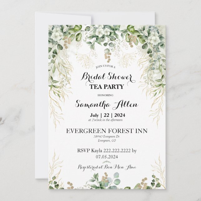 Jardín Encantado: Invitación para Despedida de Sol (Anverso)