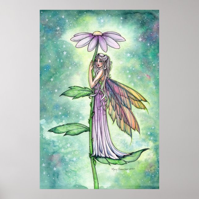 Jardín Estrellado Arte de Acuarela de Flor de Prim (Frente)