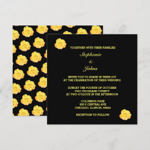 Jardín floral amarillo negro elegante Boda elegant