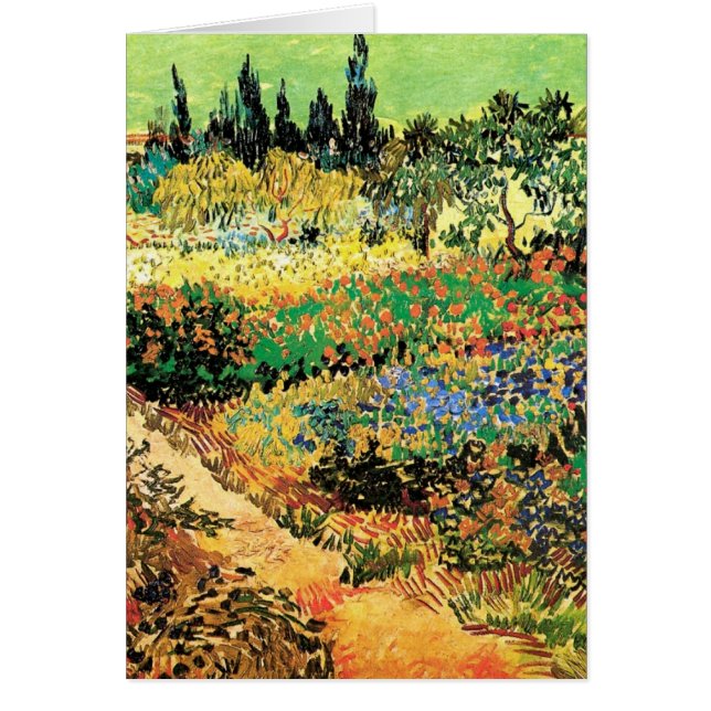 Jardín florido con sendero de Vincent van Gogh (Frente)