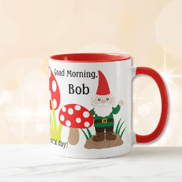 Jardín Gnome Mushroom Personalizar Copa de Café Mu