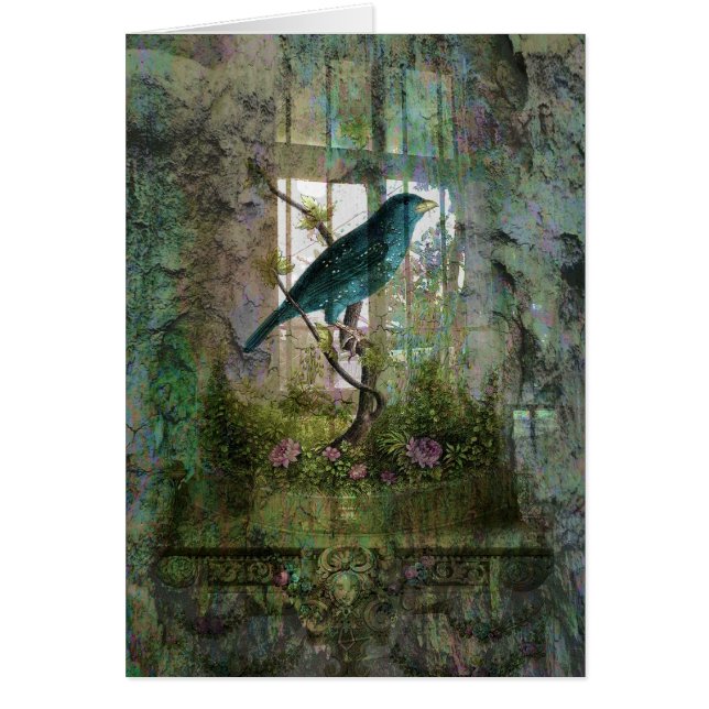 Jardín interior con el pájaro (Frente)