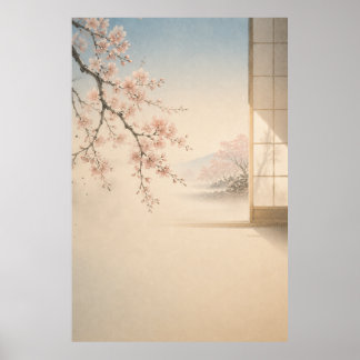 Jardín Japonés de Sakura Arte de Pared Poster Japa