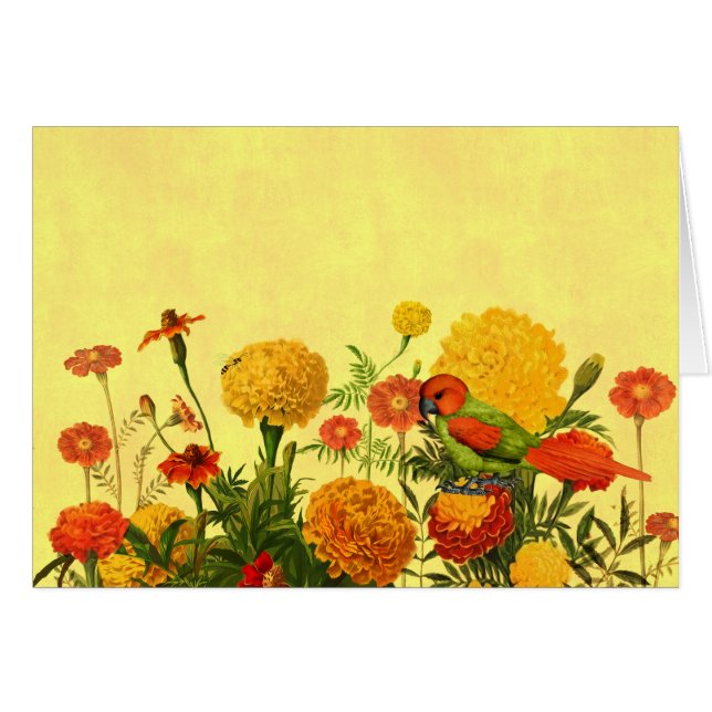 Jardín Marigold en Naranja y Hues de Oro (Anverso (Horizontal))