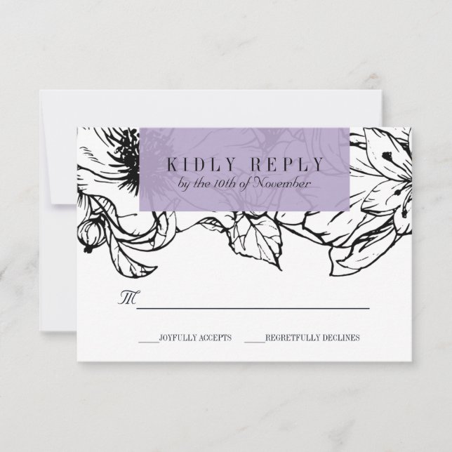 Jardín moderno | Lavanda | Boda floral RSVP (Anverso)