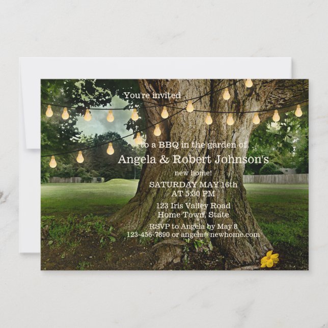 Jardín Nueva Hogar BBQ Invitación a fiesta de cale (Anverso)