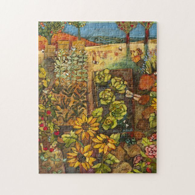 Jardín orgánico y abejas rompecabezas de 11x14" (Vertical)