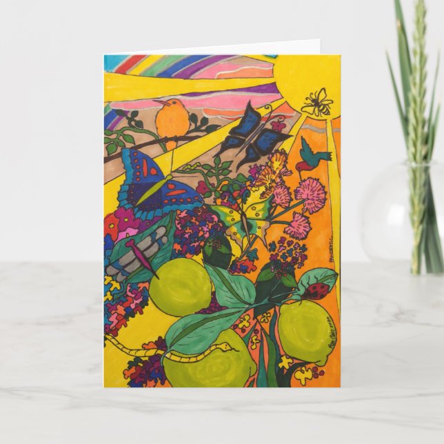 Jardín pandémico - Tarjeta de nota plegada 7 X 5 (Anverso)
