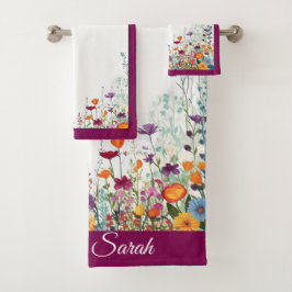 Jardín púrpura en flor