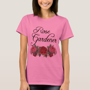 Jardín Rosa diciendo con camiseta de flores Rosas
