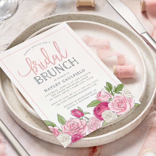 Jardín Rosa | Invitación a Brunch de novias (Subido por el creador)