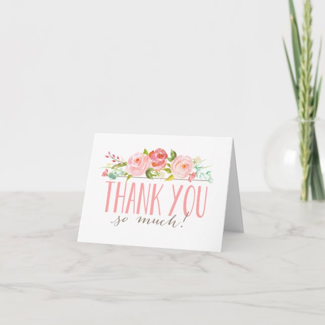 Jardín Rosa | Tarjeta de agradecimiento (Anverso)