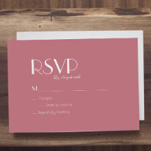 Jardín Rosa | Tarjeta RSVP de boda Rosa oscura