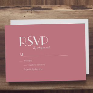 Jardín Rosa   Tarjeta RSVP de boda Rosa oscura