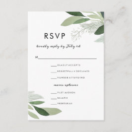 Jardín Rubor RSVP con opciones de menú