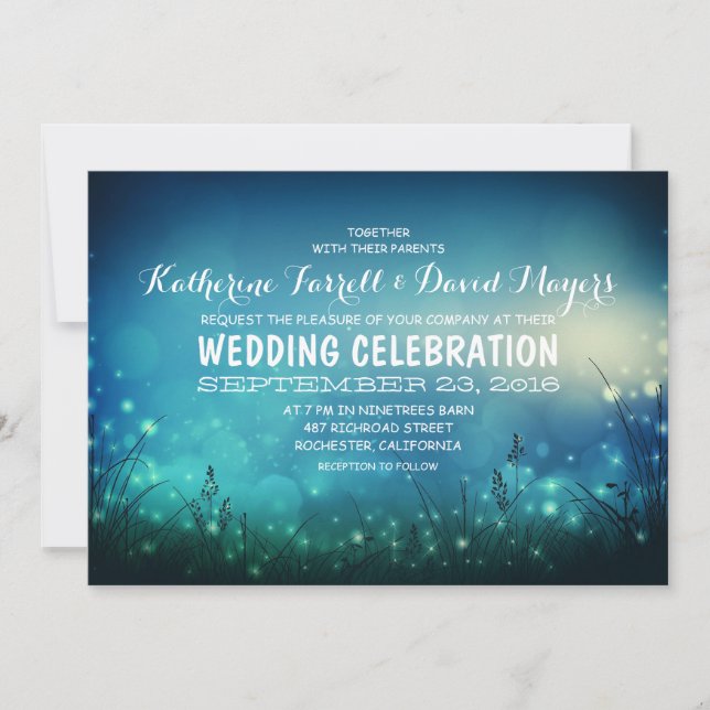 Jardín Rústico enciende invitación a matrimonio ro (Anverso)