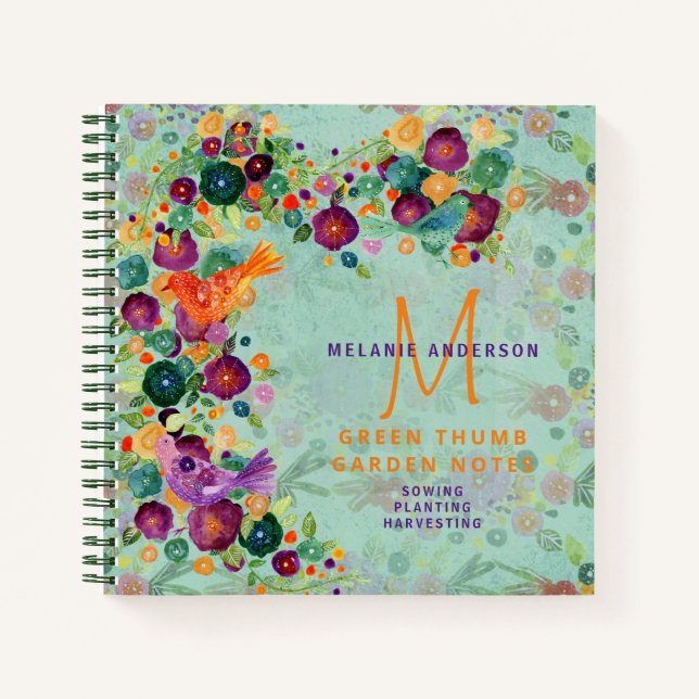 Jardín Secreto Pájaros Florales Diario del Jardine (Anverso)