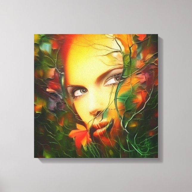 jardín secreto retrato de arte surrealista hermosa (Anverso)