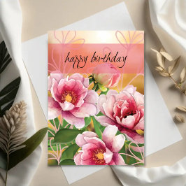Jardín sonrojado en flor — Tarjeta de cumpleaños b