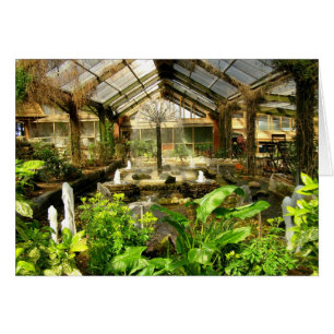 Jardín tropical bajo tarjeta de vidrio