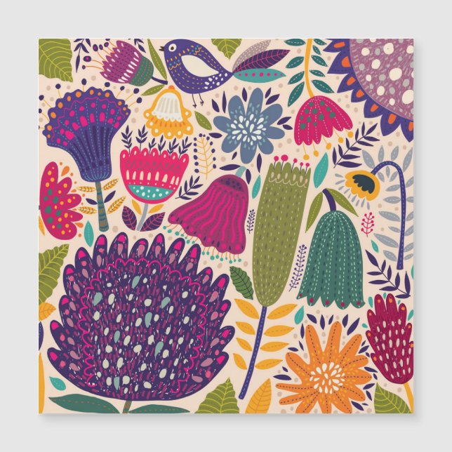 Jardín tropical: colección de patrones de primaver (Anverso)