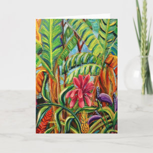 Jardín tropical de tarjetas de felicitación doblad
